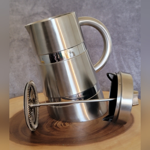 Bonjour Stainless Coffee French Press/Creamer RARE Steampunk Modern Retro - Picture 5 of 16